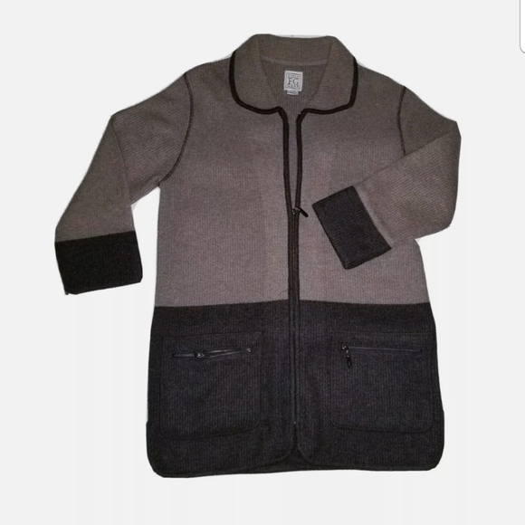 Marshall Field's Sweaters - Field Gear Small 100% Wool Women's Zip Cardigan Sweater Brown Marshall Field's